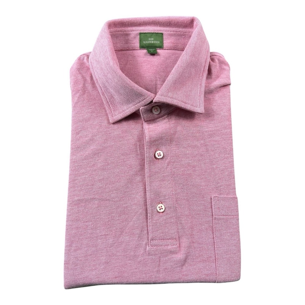 Sid Mashburn Light Pink Birdseye Cotton S/S Mens Polo Shirt Size Large